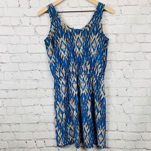ANTHROPOLOGIE Tribal Print Tank Dress S Blue